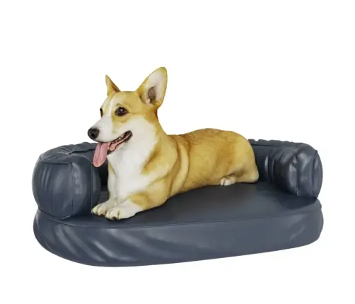 Ergonomiska Suņu Gulta, Tumši Zila, 60X42 Cm, Mākslīgā Āda Vidaxl