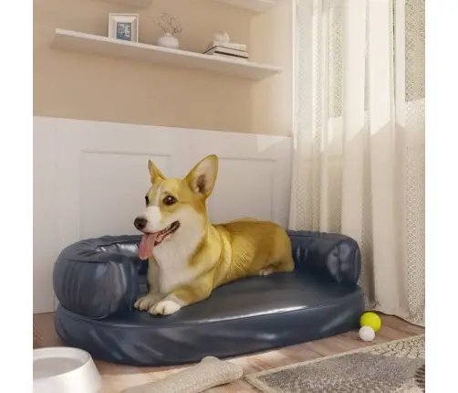 Ergonomiska Suņu Gulta, Tumši Zila, 75X53 Cm, Mākslīgā Āda Vidaxl