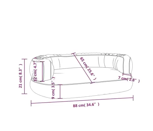 Ergonoomiline Koeravoodi, Tumesinine, 88 X 65 cm Kunstnahk
