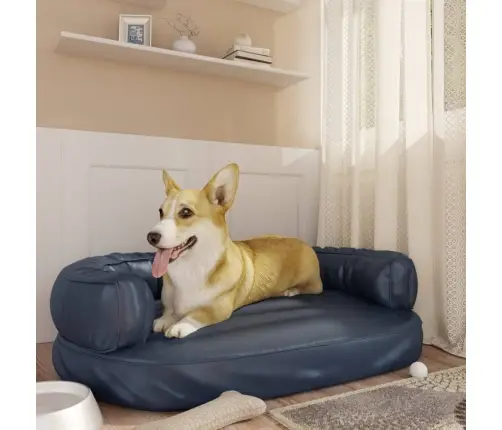 Ergonoomiline Koeravoodi, Tumesinine, 88 X 65 cm Kunstnahk