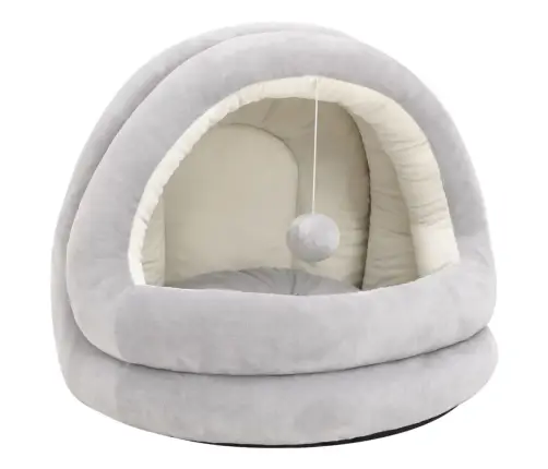 Kaķu Gulta, 40X40X35 Cm, Pelēka Un Krēmkrāsas Vidaxl