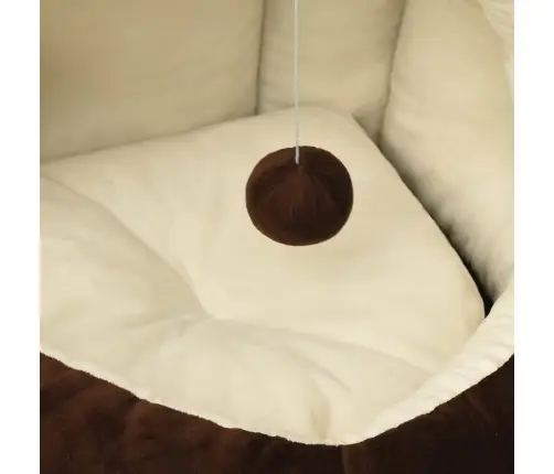 Kaķu Gulta, 50X50X45 Cm, Brūna Un Krēmkrāsas Vidaxl