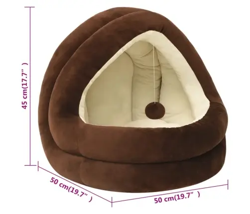 Kaķu Gulta, 50X50X45 Cm, Brūna Un Krēmkrāsas Vidaxl