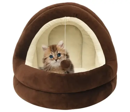 Kaķu Gulta, 50X50X45 Cm, Brūna Un Krēmkrāsas Vidaxl