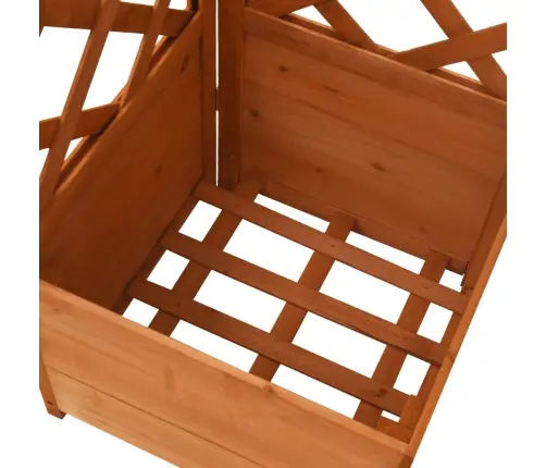 Stūra Puķu Kaste Ar Špaleru, 40X40X150 Cm, Egles Masīvkoks Vidaxl