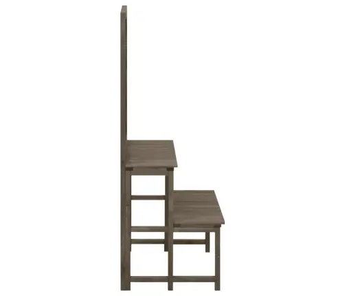 Augu Plaukts Ar Špaleru, Pelēks, 70X42X115 Cm, Egles Masīvkoks Vidaxl