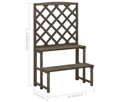 Augu Plaukts Ar Špaleru, Pelēks, 70X42X115 Cm, Egles Masīvkoks Vidaxl