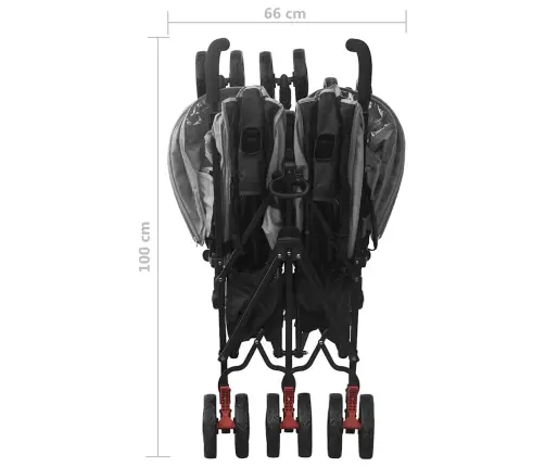 Dvīņu Ratiņi, Tērauds, Gaiši Pelēki Vidaxl