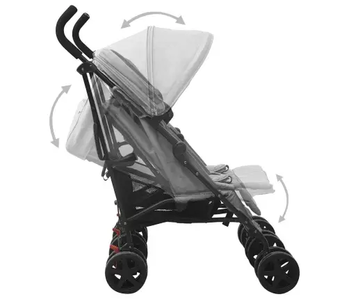 Dvīņu Ratiņi, Tērauds, Gaiši Pelēki Vidaxl