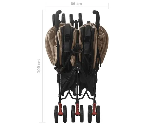 Dvīņu Ratiņi, Pelēkbrūni, Tērauds Vidaxl