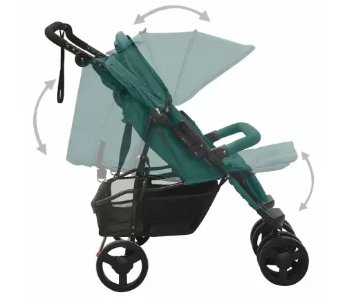 Dvīņu Ratiņi, Zaļi, Tērauds Vidaxl