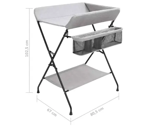 Pārtinamais Galds, Gaiši Pelēks, Dzelzs Vidaxl