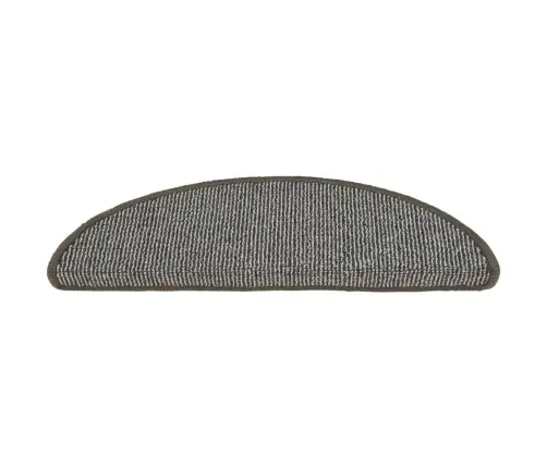 Kāpņu Paklājiņi, 15 Gab., 56X17X3 Cm, Pelēki, Pusapaļi Vidaxl