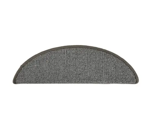 Kāpņu Paklājiņi, 15 Gab., 56X17X3 Cm, Pelēki, Pusapaļi Vidaxl