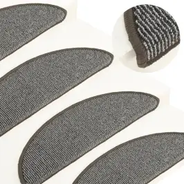 Kāpņu Paklājiņi, 15 Gab., 56X17X3 Cm, Pelēki, Pusapaļi Vidaxl Kāpņu Paklājiņi, 15 Gab., 56X17X3 Cm, Pelēki, Pusapaļi Vidaxl