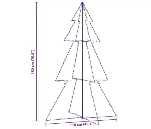 Ziemassvētku Egle, 240 Led, Telpām, Āra Teritorijai, 118X180 Cm Vidaxl