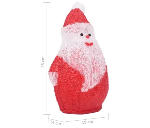 Akrilinė Kalėdinė Led Dekoracija Kalėdų Senelis, 28Cm