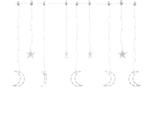 Lampiņas, Zvaigžņu Un Mēness Forma, Tālvadības Pults, 345 Led Vidaxl