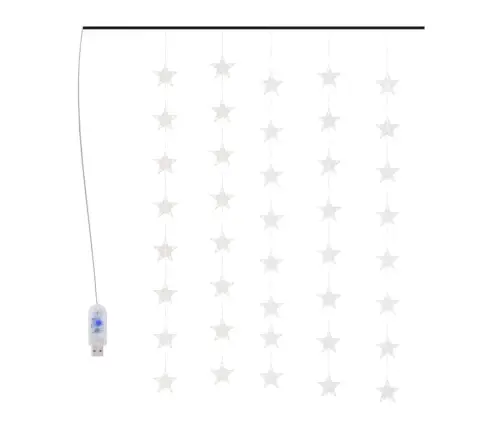 Led-Valguskardin Tähtedega, 200 Ledi, Sinine, 8 Funktsiooni