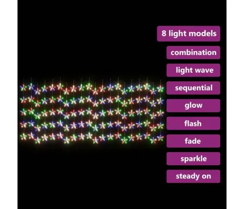 Led Žvaigždžių Užuolaida, 500 Spalvotų Led Lempučių