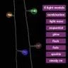 Led Lampiņu Virtene, 20 M, 200 Krāsainas Led, 8 Funkcijas Vidaxl