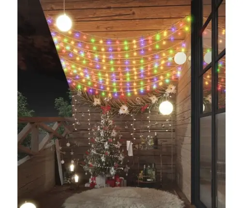 Led Lampiņu Virtene, 20 M, 200 Krāsainas Led, 8 Funkcijas Vidaxl
