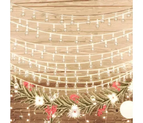 Led Lampiņu Virtene, 40 M, 400 Silti Baltas Led, 8 Funkcijas Vidaxl