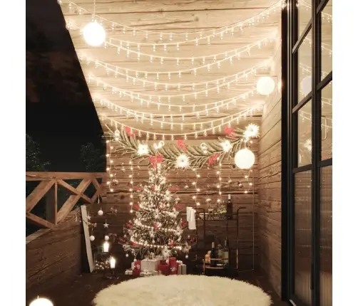 Led Lampiņu Virtene, 40 M, 400 Silti Baltas Led, 8 Funkcijas Vidaxl