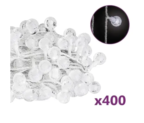 Haldjatulede Kett 40 M, 400 Ledi, Külm Valge, 8 Funktsiooni