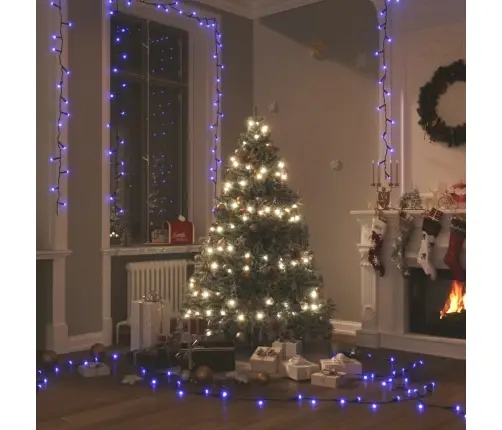 Gaismas Virtene Ar 400 Led, Zila, 40 M, 8 Gaismas Efekti Vidaxl