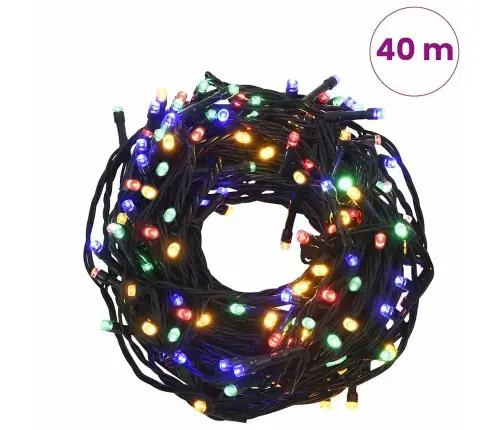 Gaismas Virtene Ar 400 Led, Krāsaina, 40 M, 8 Efekti Vidaxl