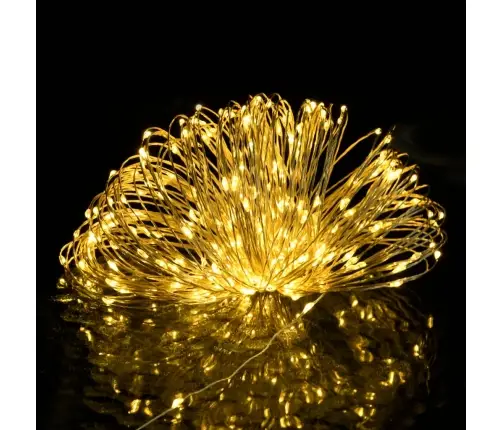 Led Lampiņu Virtene, 40 M, 400 Silti Baltas Led, 8 Funkcijas Vidaxl