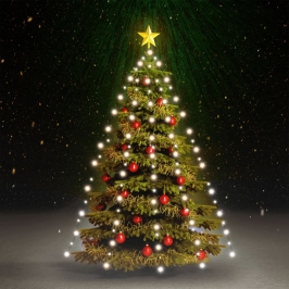 Ziemassvētku Lampiņas, 150 Led, 150 Cm, Vēsi Baltas Vidaxl