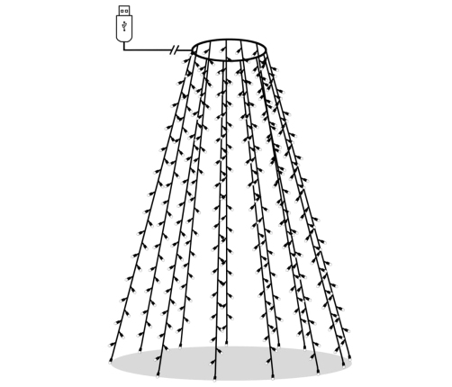 Ziemassvētku Lampiņas, 150 Led, 150 Cm, Zilas Vidaxl
