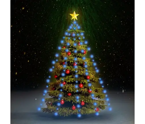 Ziemassvētku Lampiņas, 150 Led, 150 Cm, Zilas Vidaxl