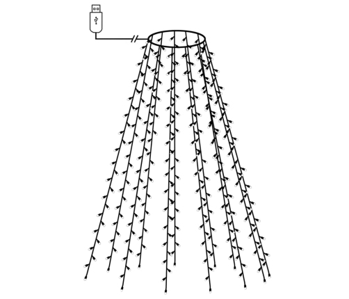 Ziemassvētku Lampiņas, 210 Led, 210 Cm, Vēsi Baltas Vidaxl