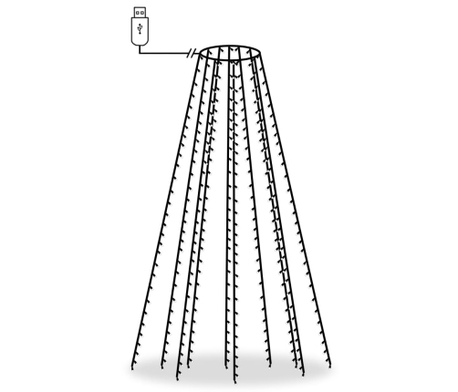 Ziemassvētku Lampiņas, 250 Led, 250 Cm, Vēsi Baltas Vidaxl
