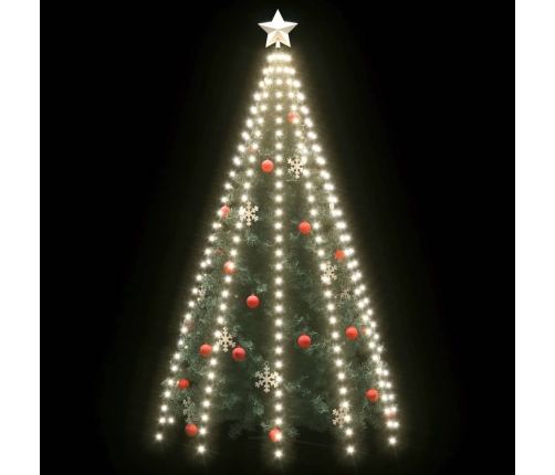 Ziemassvētku Lampiņas, 250 Led, 250 Cm, Vēsi Baltas Vidaxl