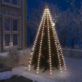 Ziemassvētku Lampiņas, 250 Led, 250 Cm, Vēsi Baltas Vidaxl