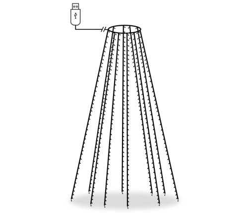 Ziemassvētku Lampiņas, 400 Led, 400 Cm, Zilas Vidaxl