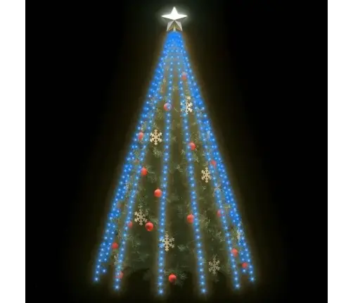 Ziemassvētku Lampiņas, 500 Led, 500 Cm, Zilas Vidaxl