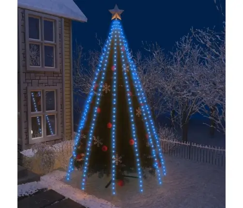 Ziemassvētku Lampiņas, 500 Led, 500 Cm, Zilas Vidaxl