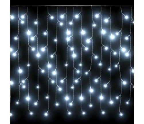 Led Girlianda Varvekliai, 10M, 400 Šaltų Baltų Led, 8 Funkcijos