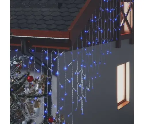 Led Lampiņu Aizkars, 10 M, 400 Zilas Led Lampiņas, 8 Funkcijas Vidaxl