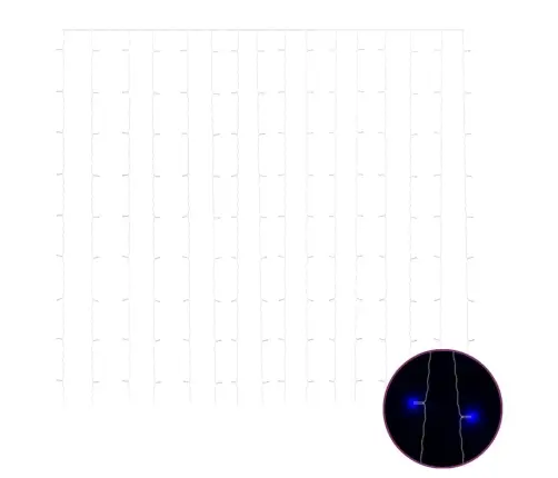 Led-Tuledest Kardin, 3 X 3 M, 300 Ledi, Sinine, 8 Funktsiooni