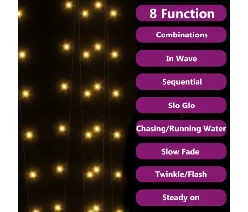 Solārā Lampiņu Virtene, 2 Gab., 2X200 Led, Silti Balta Vidaxl