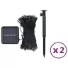 Solārā Lampiņu Virtene, 2 Gab., 2X200 Led, Silti Balta Vidaxl