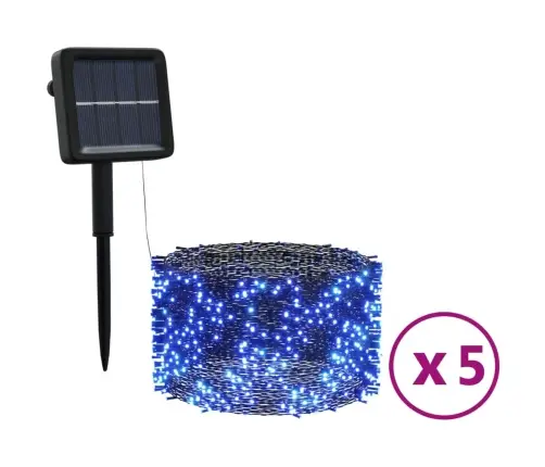 Solārā Lampiņu Virtene, 5 Gab., 5X200 Led, Zila Vidaxl