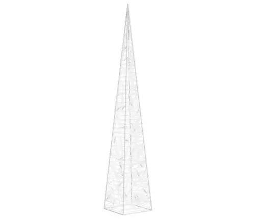 Led Lampiņu Dekorācija, Akrils, Konusveida, 60 Cm, Vēsi Balta Vidaxl