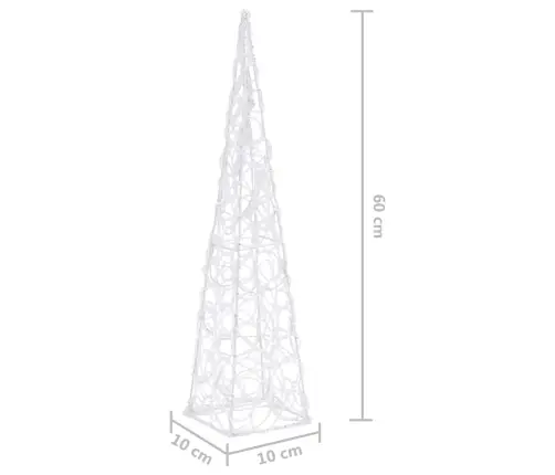 Akrilinė Led Dekoracija Kūgis, Mėlynos Spalvos, 60Cm